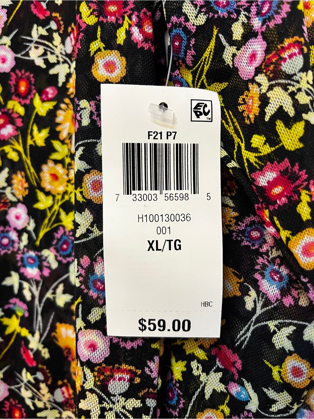Floral Long-Sleeve Top - Black w Yellow & Pink Flowers - Picture 4 of 8